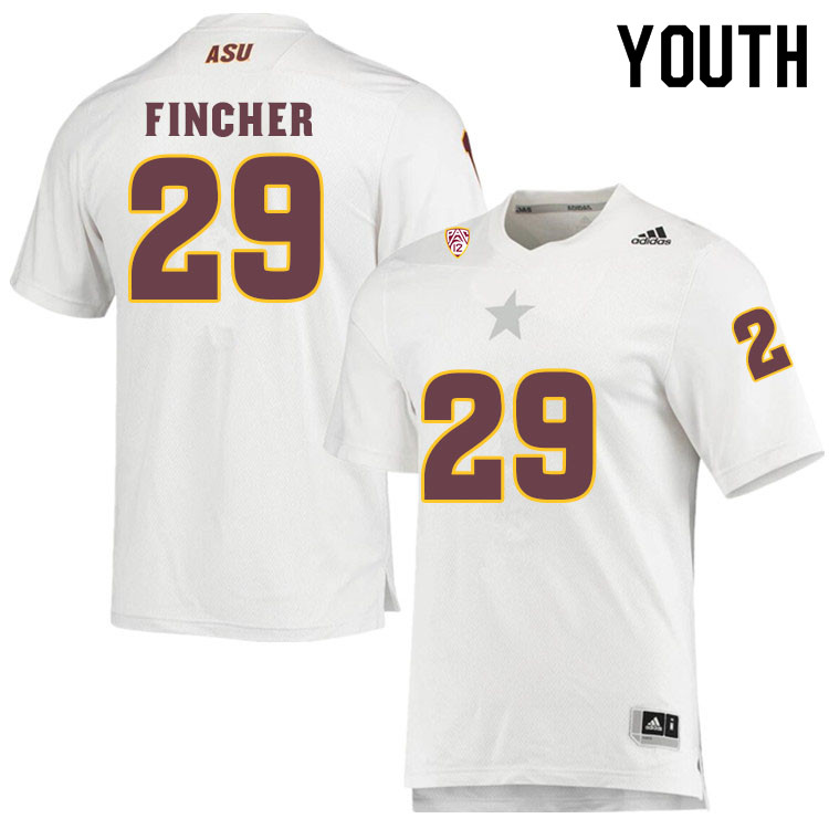 Youth #29 Chandler FincherArizona State Sun Devils College Football Jerseys Sale-White - Click Image to Close